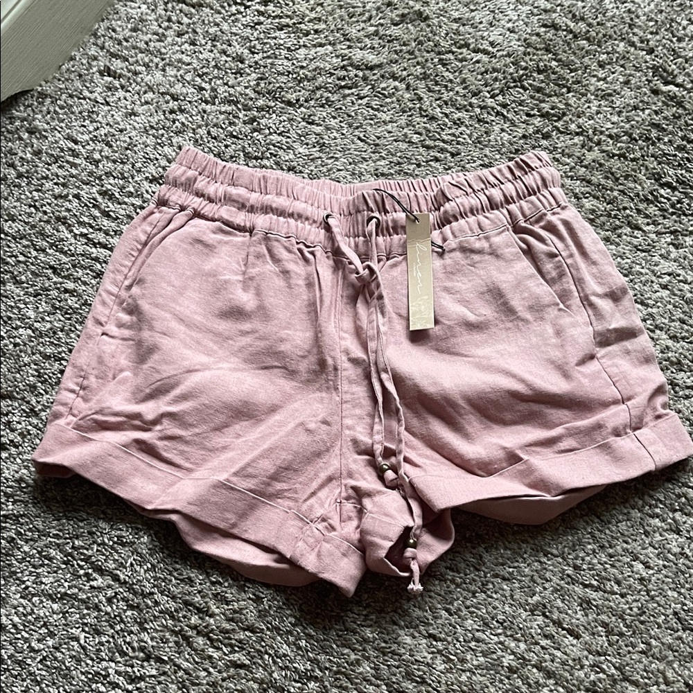 Love Tree linen Pink Shorts